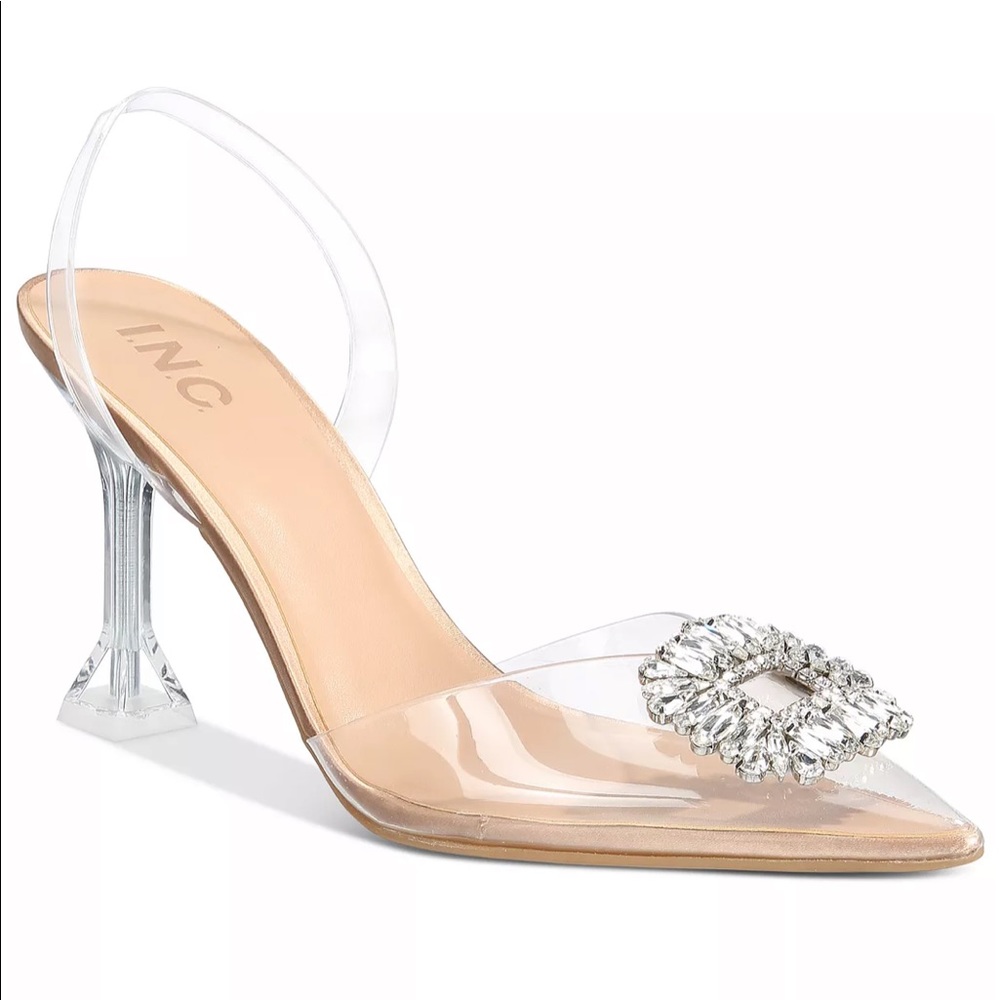 INC slingback vinyl heels